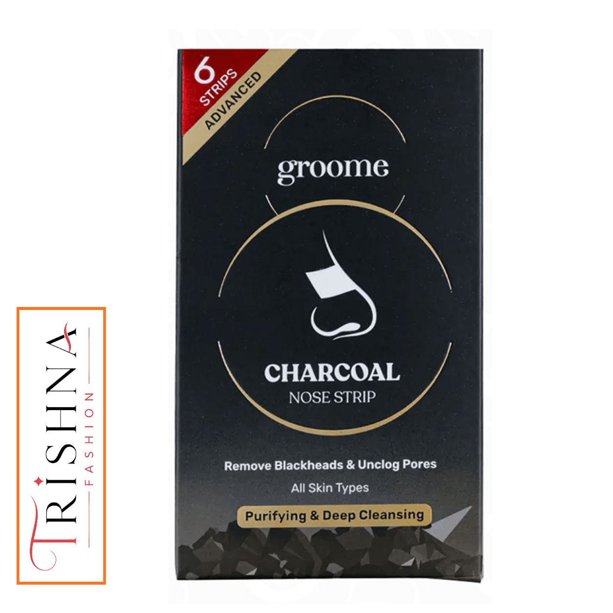 Groome Charcoal Purifying & Deep Cleansing Nose Strips (Monthly Pack) – 6 Pcs